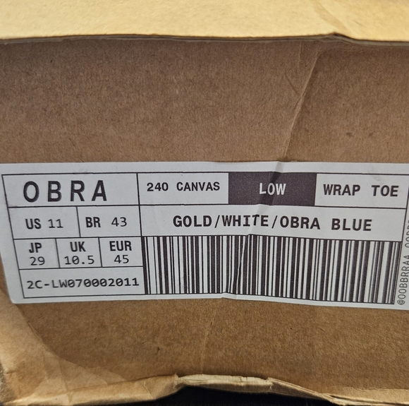 OBRA canvas low  gold & blue mens size 11 shoe - Picture 8 of 8